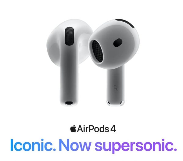 Technical Details of Apple AirPods 4 with Active Noise Cancellation Audio Technology Custom high-excursion Apple driver Custom high dynamic range amplifier Active Noise Cancellation Adaptive Audio Transparency Mode Conversation Awareness Voice Isolation Vent system for pressure equalization Personalized Spatial Audio with dynamic head tracking Adaptive EQ Sensors Dual beamforming microphones Inward-facing microphone Optical in-ear sensor Motion-detecting accelerometer Speech-detecting accelerometer Force sensor Chip Apple H2 headphone chip Controls Press once to play or pause media 1 Press to answer a call or mute or unmute Press twice to end a call twice Press  to skip forward Three times Press to skip back Press and hold for Siri Say “Hey Siri” or just “Siri” to do things like play a song, make a call, or get directions Dust Sweat and Water Resistant Dust, sweat, and water resistant (IP54): AirPods 4 and charging case Size and Weight AirPods Height: 1.19 inches (30.2 mm) Width: 0.72 inch (18.3 mm) Depth: 0.71 inch (18.1 mm) Weight: 0.15 ounce (4.3 grams) Charging Case Height: 1.82 inches (46.2 mm) Width: 1.97 inch (50.1 mm) Depth: 0.83 inch (21.2 mm) Weight: 1.22 ounce (34.7 grams) Charging Case Works with USB‑C connector Battery AirPods 4 with Active Noise Cancellation Up to 4 hours of listening time on a single charge with Active Noise Cancellation or Transparency mode enabled Up to 5 hours of listening time with a single charge Up to 4.5 hours of talk time with a single charge AirPods 4 with Active Noise Cancellation and Charging Case (USB-C) Up to 20 hours of listening time with Active Noise Cancellation enabled Up to 30 hours of listening time with noise control off Up to 20 hours of talk time 5 minutes in the case provides 1 hour of listening time or around 45 minutes of talk time