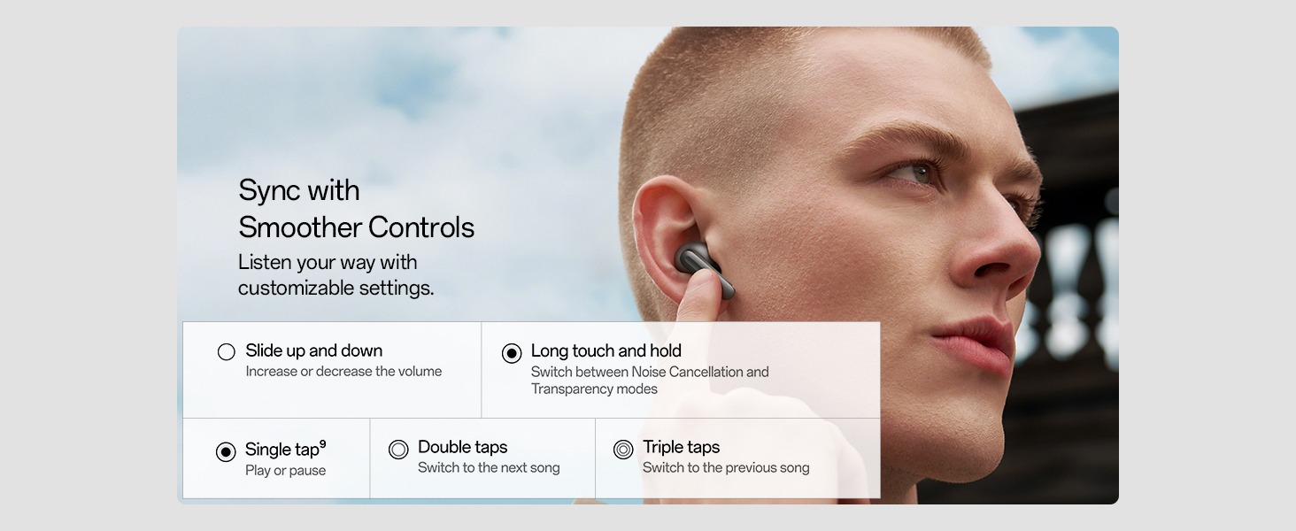 Experience a new benchmark in audio with OnePlus Buds 4 Adaptive ANC Earbuds, designed to deliver exceptional sound quality, advanced noise cancellation, and seamless connectivity. These earbuds are packed with features to enhance your listening, calling, and gaming experiences, all within a sleek and comfortable design.