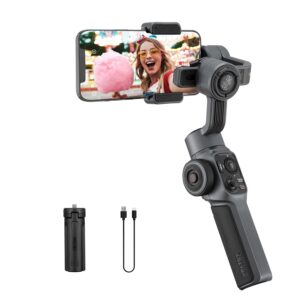 The Zhiyun Smooth-5 Smartphone Gimbal has undergone a significant transformation, now shrunk by 40% compared to its predecessor. This ultra-mobile, plug-and-play 3-axis gimbal empowers content creators with unparalleled freedom of movement, from high to low angles. Furthermore, its enhanced 3-axis range boasts an impressive 360° unlimited panning, 349° tilting, and 300° roll. Moreover, the innovative rear-mounted motor design eliminates obstructions, allowing you to capture stunning ultra-wide-angle videos without any blockages.