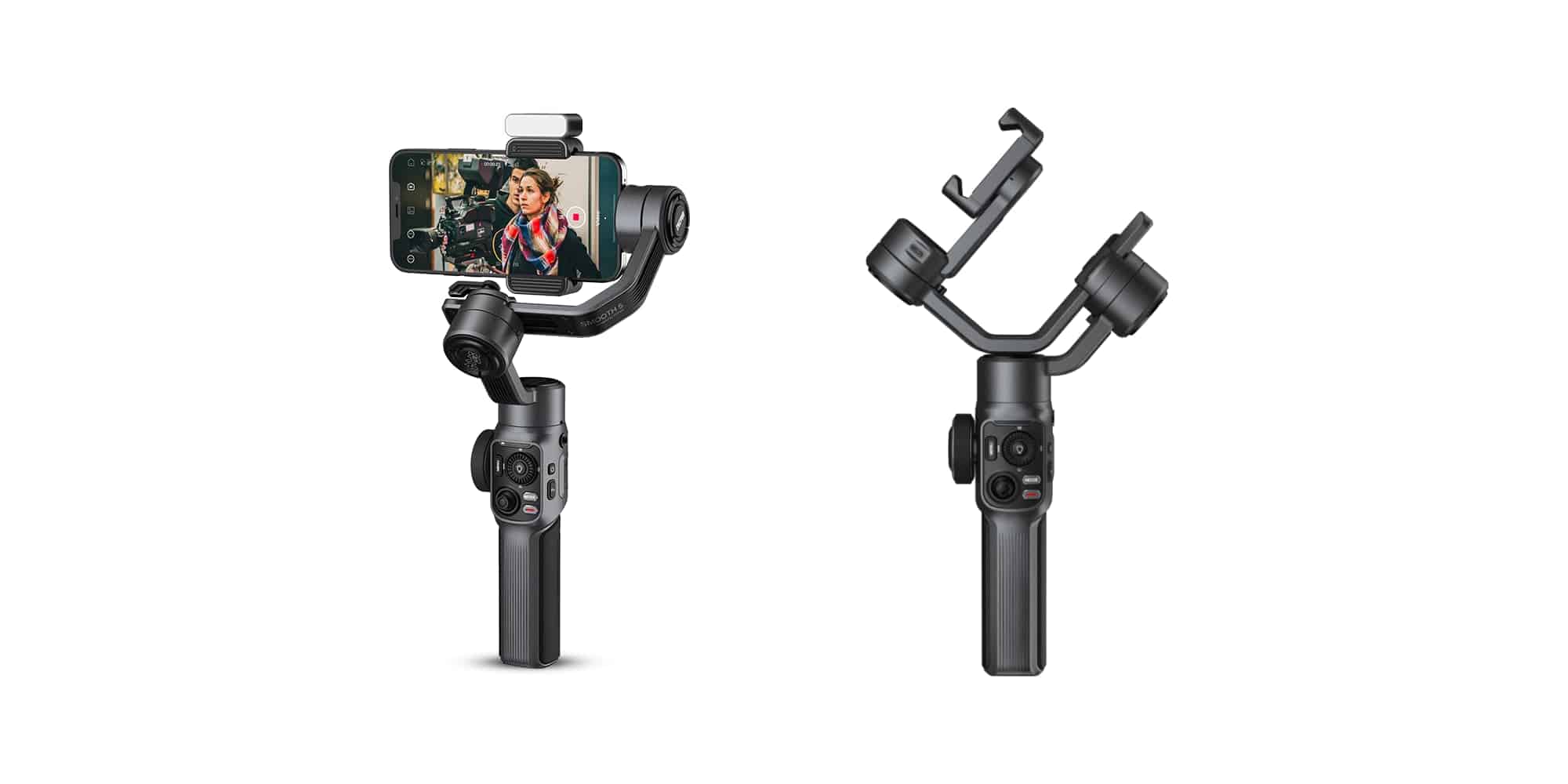 Zhiyun Smooth-5 Smartphone Gimbal has undergone a significant transformation, now shrunk by 40% compared to its predecessor. This ultra-mobile, plug-and-play 3-axis gimbal empowers content creators with unparalleled freedom of movement, from high to low angles. Furthermore, its enhanced 3-axis range boasts an impressive 360° unlimited panning, 349° tilting, and 300° roll. Moreover, the innovative rear-mounted motor design eliminates obstructions, allowing you to capture stunning ultra-wide-angle videos without any blockages.
