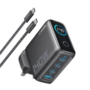 Anker Laptop Charger (140W, 4-Port, PD 3.1) with USB-C Cable is more than just a charger; it's a smart power hub designed to command your desktop and streamline your charging.