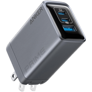 Experience powerful, high-speed charging on the go with the Anker Prime Charger (100W, 3 Ports, GaN). This ultra-compact charger features 2 USB-C ports, 1 USB-A port, and advanced GaN and ActiveShield 2.0 safety technology.