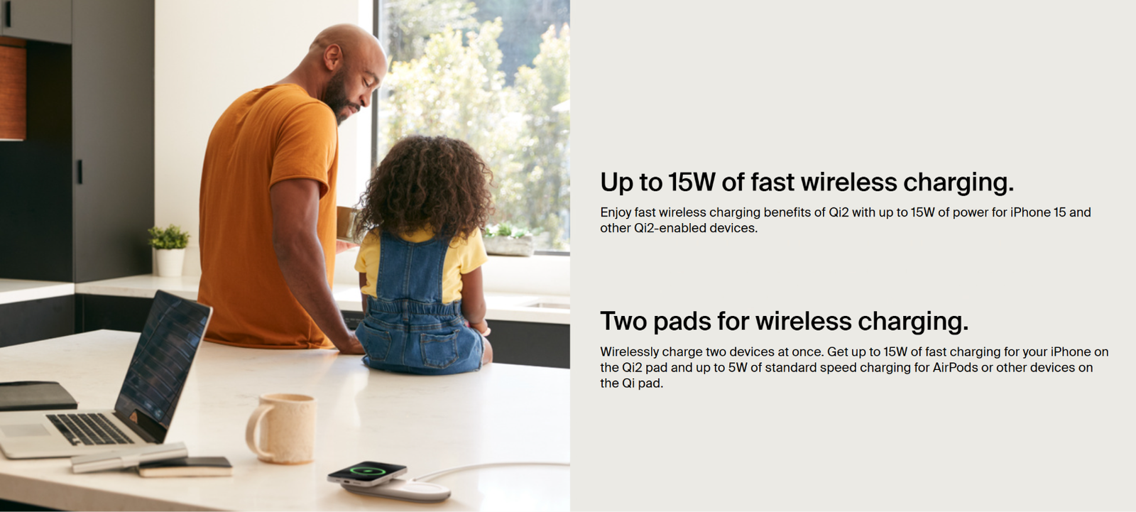 Belkin 2-in-1 Magnetic Charging Pad Qi2 15W 
