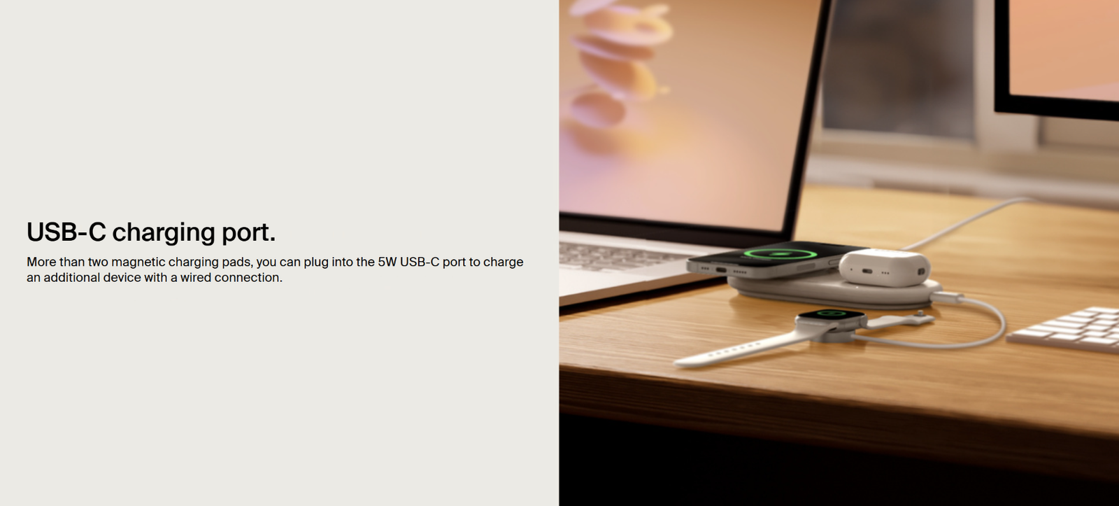 Belkin 2-in-1 Magnetic Charging Pad Qi2 15W 