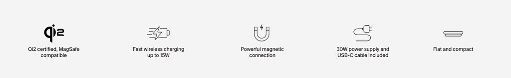 Belkin 2-in-1 Magnetic Charging Pad Qi2 15W 